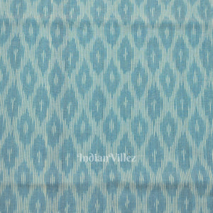 Light Blue Pochampally Ikat Cotton Fabric