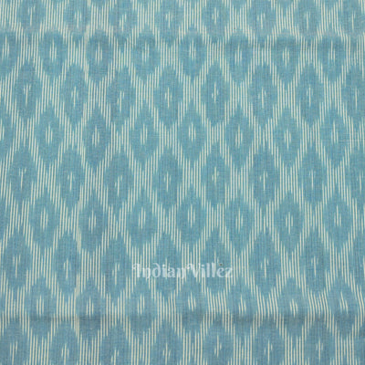 Light Blue Pochampally Ikat Cotton Fabric