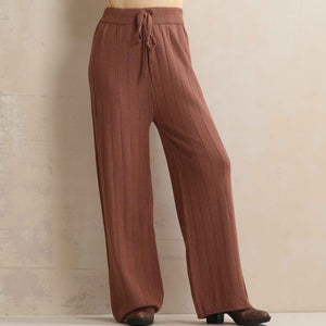 trueBrowns Peach Woollen Flared Pants