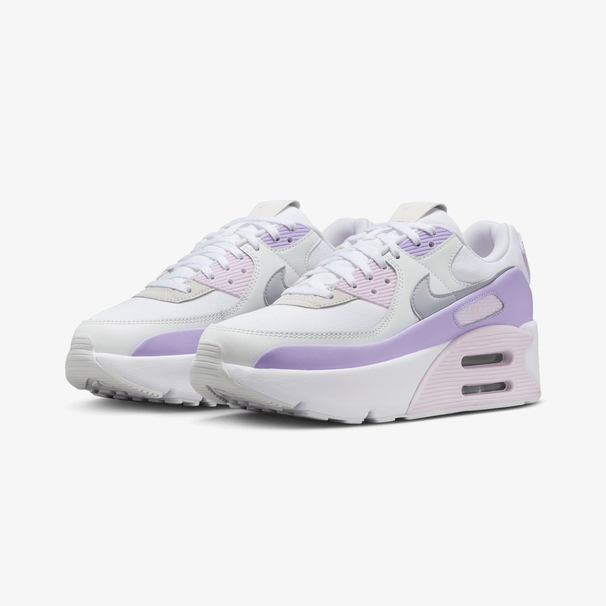 Nike | AIR MAX 90 LV8 { WHITE/WOLF GREY-HYDRANGEAS-SUMMIT WHITE