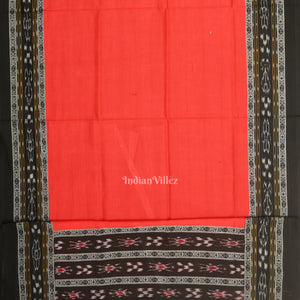 Black Red Flower Buti Odisha Ikat  Sambalpuri Dress Set & Dupatta