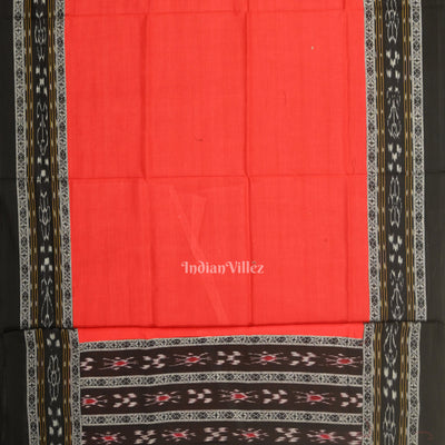 Black Red Flower Buti Odisha Ikat  Sambalpuri Dress Set & Dupatta