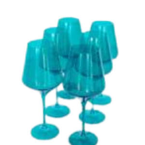 Estelle Colored Wine Stemware - Set of 6 {Teal}