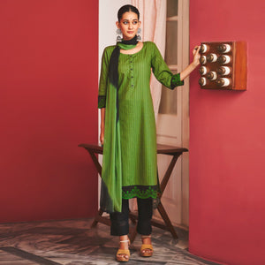 green-striped-printed-pure-cotton-salwar-suit