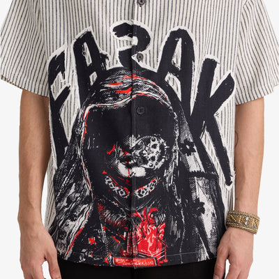 F A R A K | CHOLI KE PEECHE SHIRT  { GREY/GREY