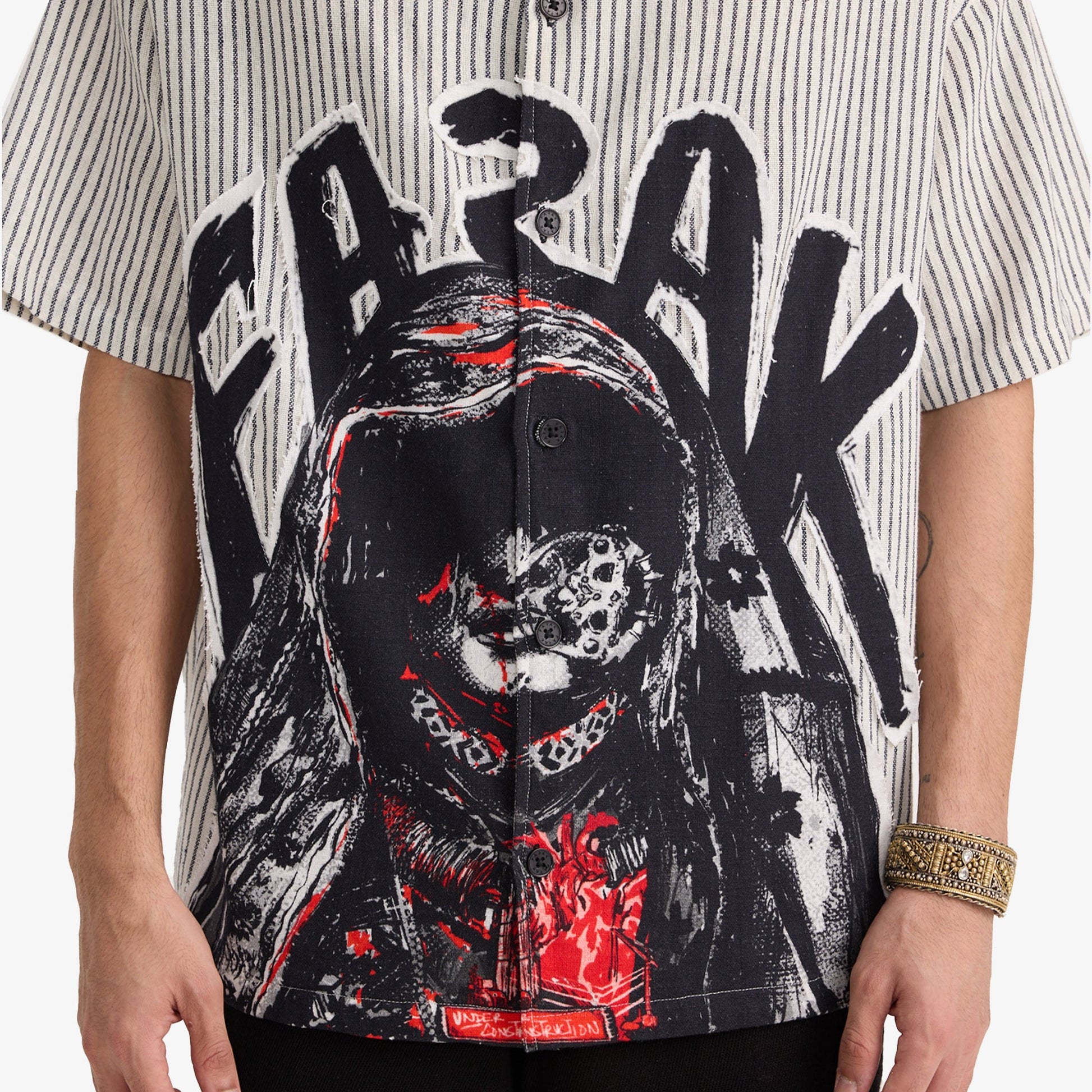 F A R A K | CHOLI KE PEECHE SHIRT  { GREY/GREY