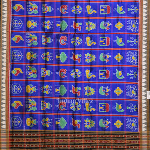 Blue Odisha Handloom Nabakothi Silk Dupatta