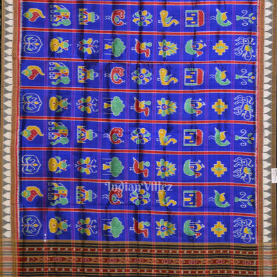 Blue Odisha Handloom Nabakothi Silk Dupatta