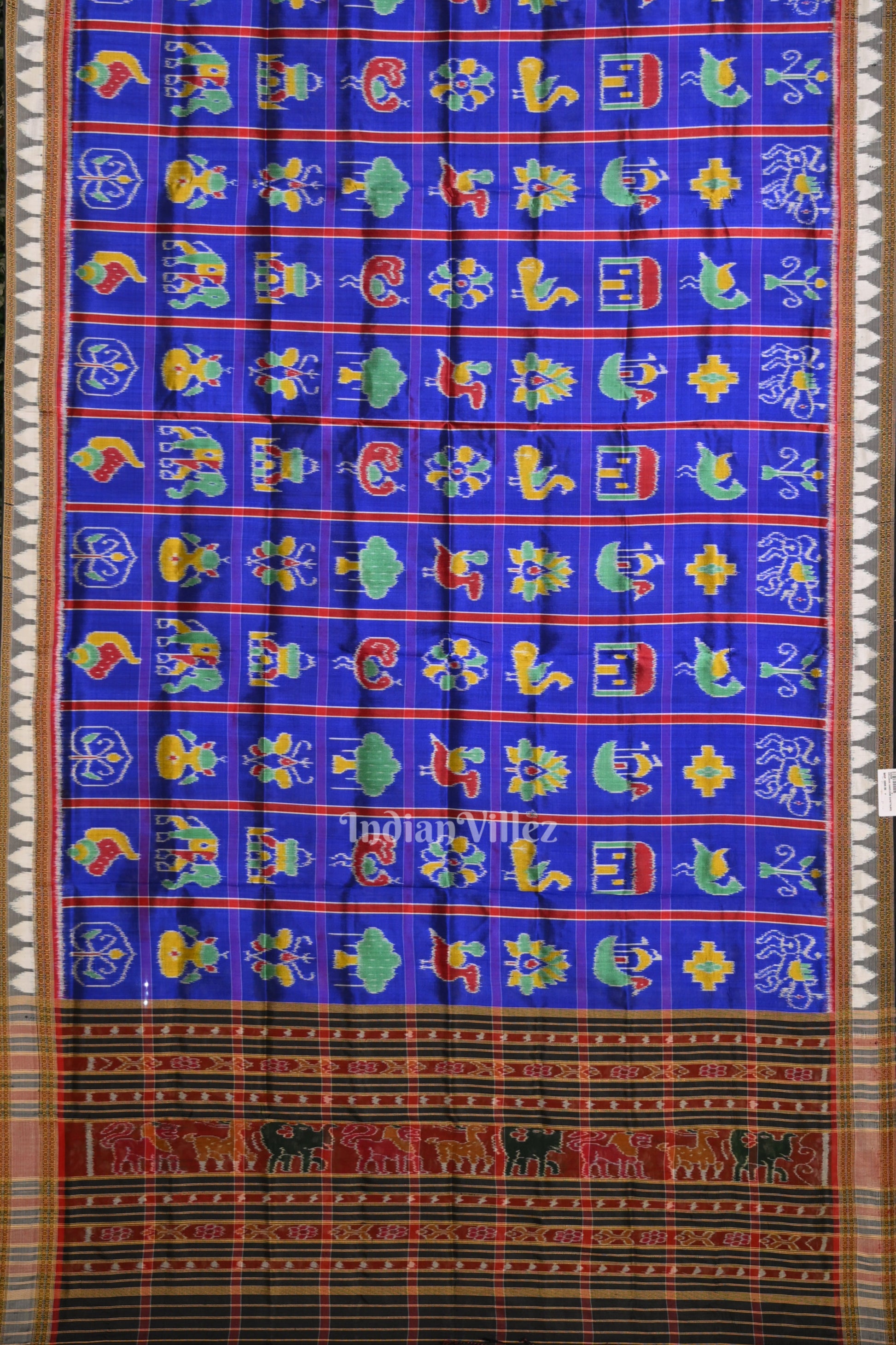 Blue Odisha Handloom Nabakothi Silk Dupatta
