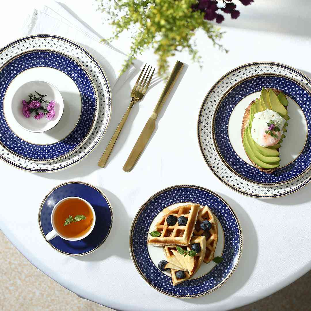 Sicilia Fine Bone China Dinner Set Royal Blue - Main Image