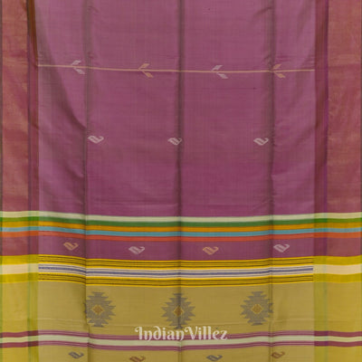 Pink With Multicolor Design Pure Bishnupuri Silk Saree