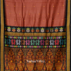 Fire Red Gopalpur Tussar Silk Saree