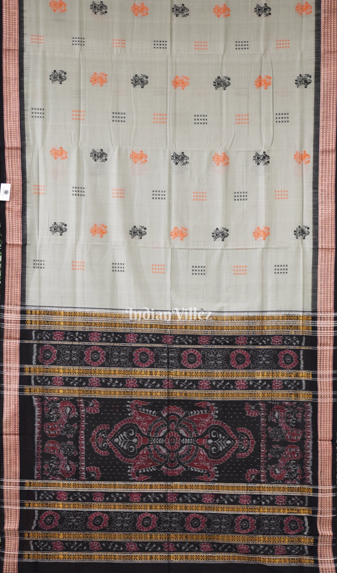 Grey Odisha Handloom Doll Bomkai Cotton Saree