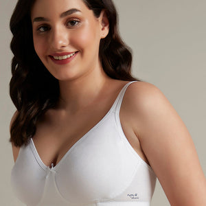 Chic Comfort Non-Padded and Non-Wired Cotton Bra - White