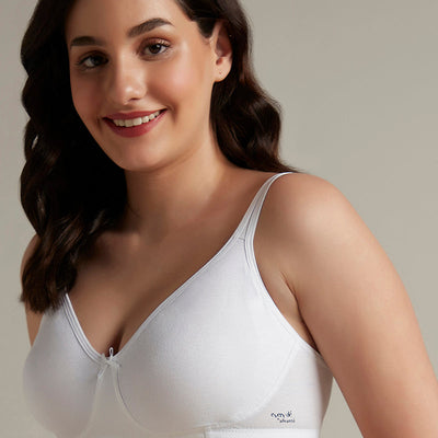 Chic Comfort Non-Padded and Non-Wired Cotton Bra - White