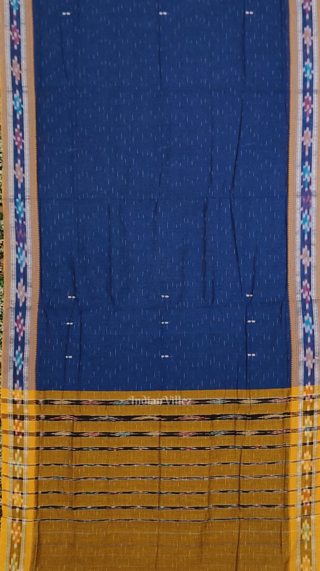 Blue Odisha Ikat Maniabandha Cotton Saree