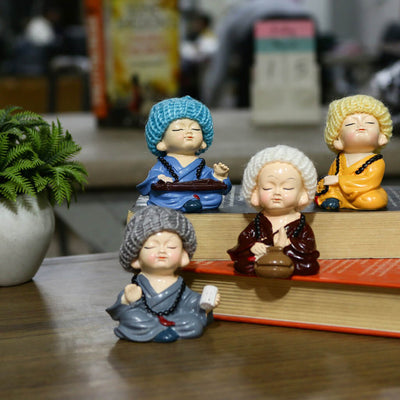 Baby Monk With Woolen Cap - Set of 4
