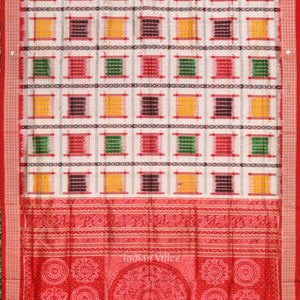 White with Multicolor Ashwin Theme Sambalpuri Silk saree
