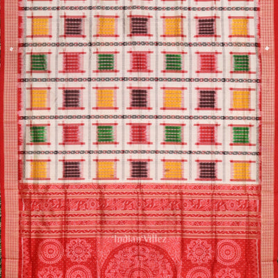 White with Multicolor Ashwin Theme Sambalpuri Silk saree