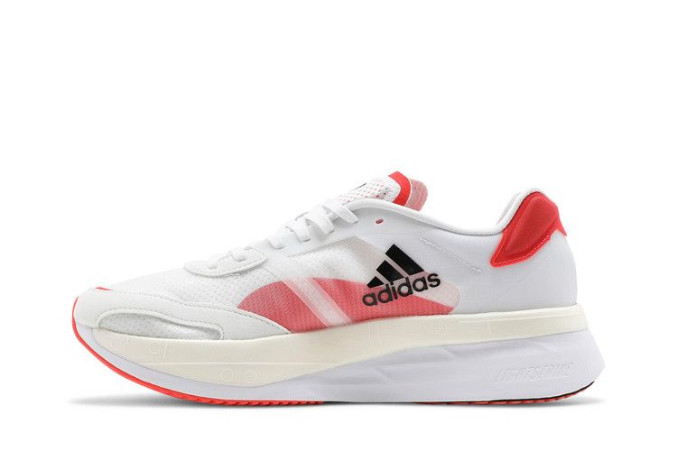 adidas Adizero Boston 10 White Black Solar Red