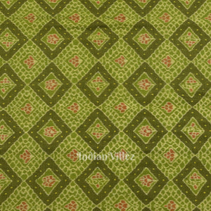 Mehendi Green Sambalpuri Ikat Cotton Fabric