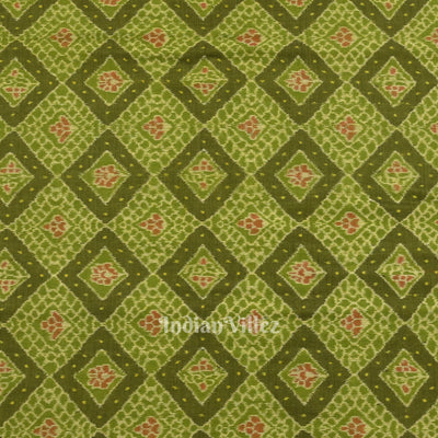 Mehendi Green Sambalpuri Ikat Cotton Fabric