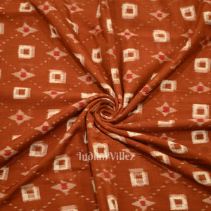 Brown Pasapali Sambalpuri Ikat Cotton Fabric