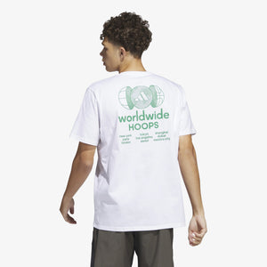 Adidas | WORLDWIDE HOOPS CITY BASKETBALL GRAPHIC TEE  { WHITE