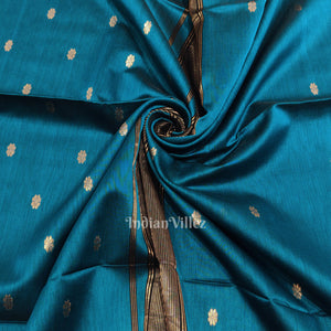 Royal Blue  Maheshwari Pure Silk Cotton Maheshwari Saree