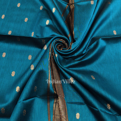 Royal Blue  Maheshwari Pure Silk Cotton Maheshwari Saree