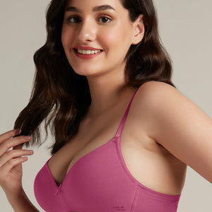 Smooth Style Padded Non-Wired Cotton Bra - Malaga