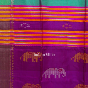 Sky Green Handwoven South Soft Silk Saree