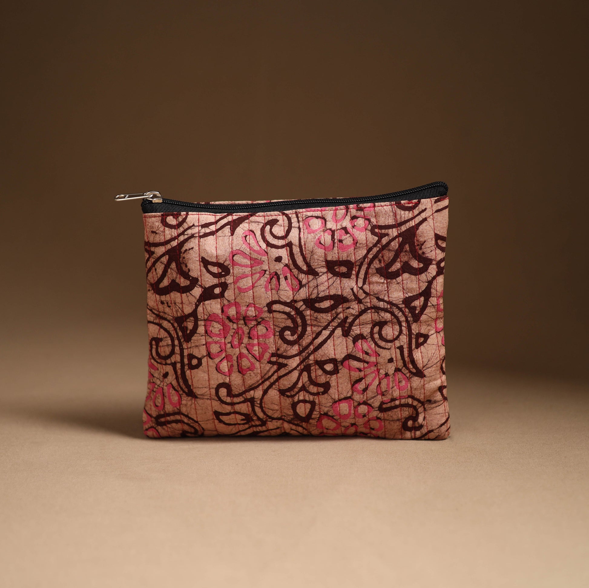 Brown - Handmade Cotton Utility Pouch Set 01