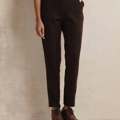 trueBrowns Brown Woollen Pants