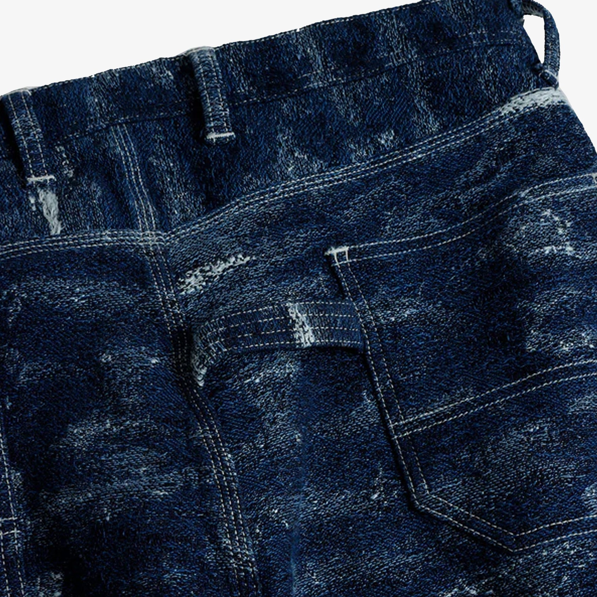 FDMTL | JACQUARD PAINTER PANTS RINSE { INDIGO
