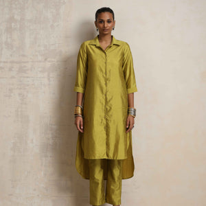 trueBrowns Green Shirt Kurta Set