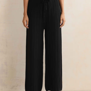 trueBrowns Black Woollen Flared Pants