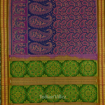 Royal Blue Sambalpuri Ikat Silk*Cotton (Bapta) Saree
