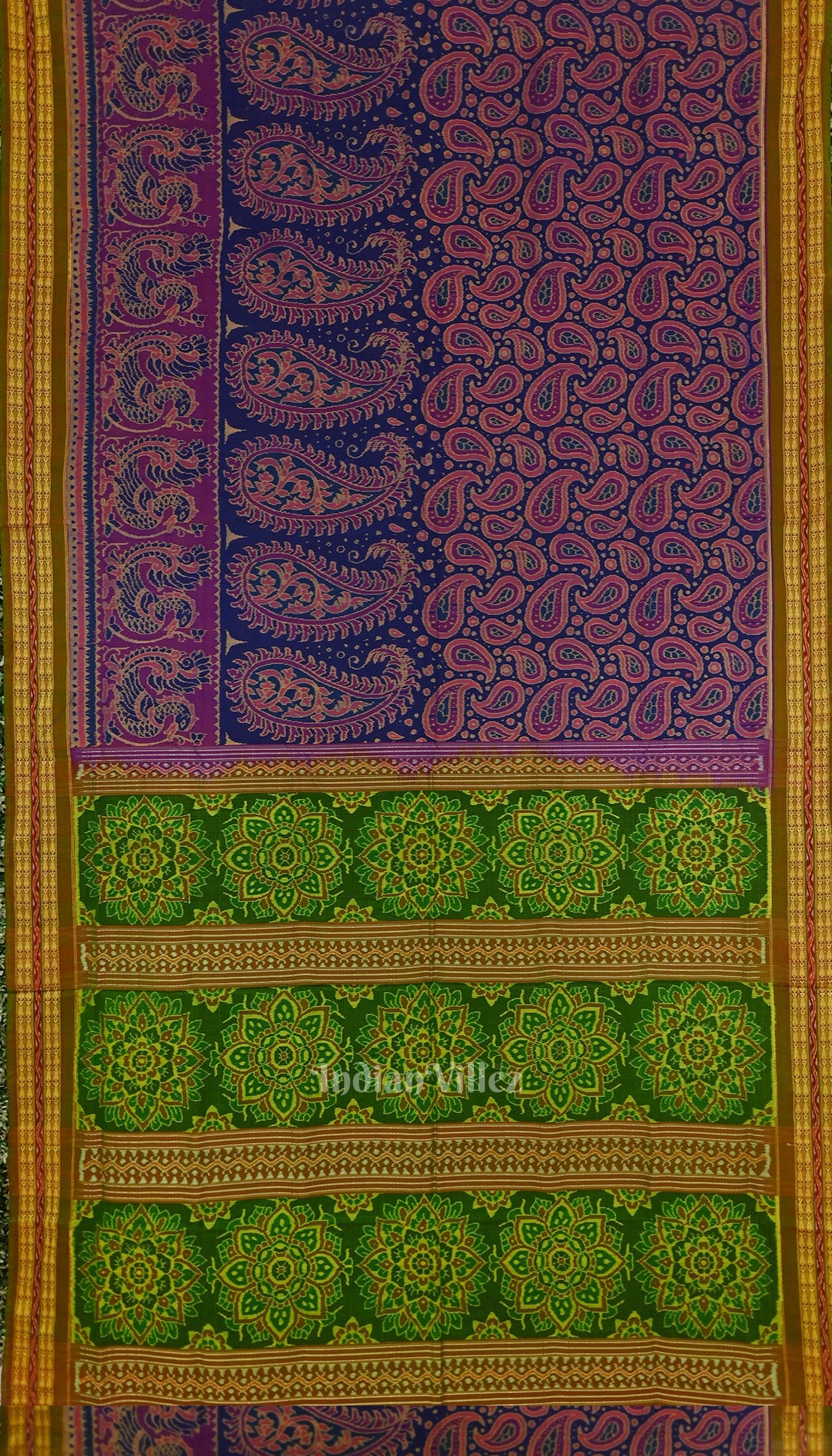 Royal Blue Sambalpuri Ikat Silk*Cotton (Bapta) Saree