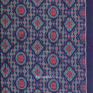Blue Red Jhoti Theme Odisha Ikat Sambalpuri Dress Set & Dupatta