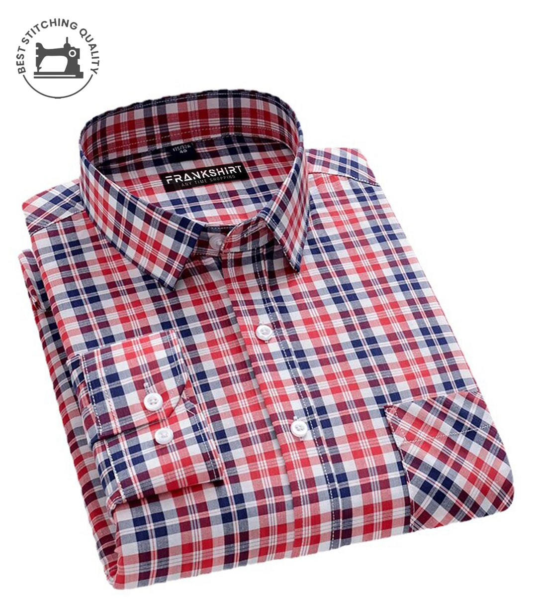 Red Check I Causal Shirt I Regular Fit I 100% Cotton Shirt