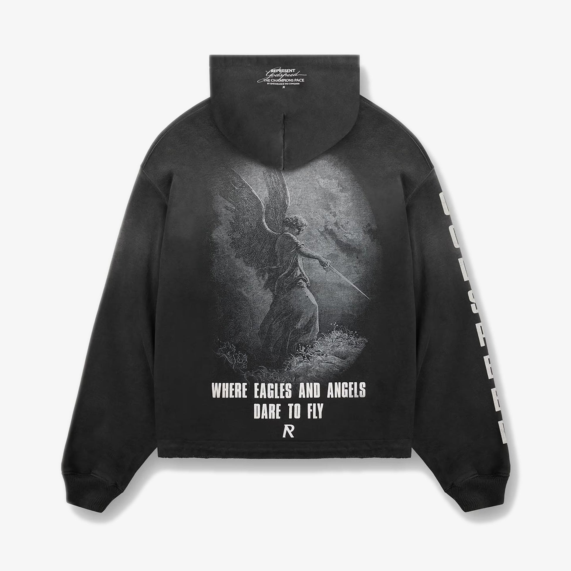Represent | GODSPEED HOODIE { AGED BLACK