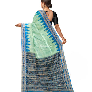 Mint Green Butta Design Odisha Ikat Khandua Silk Saree