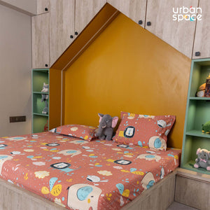Fitted King Size Cotton Bedsheet - Lion King Terra