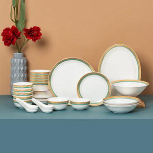 JCPL Ceramic Urmi Aroma Dinner Set | Set of 34 Pcs