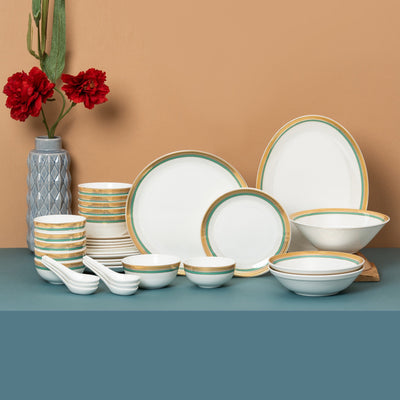 JCPL Ceramic Urmi Aroma Dinner Set | Set of 34 Pcs