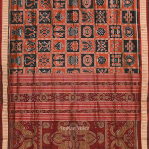Coffee Brown Nabakothi Odisha Ikat Sambalpuri Silk Saree