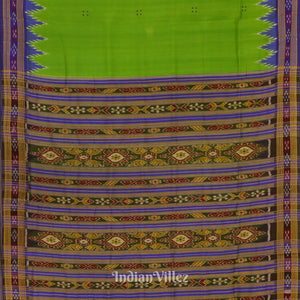 Green Kumbha Design Odisha Ikat Khandua Silk Saree