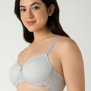 Lace Elegance Padded Non-Wired Bra - Micro Chip