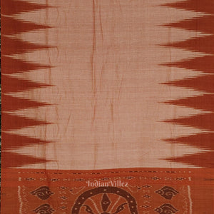 Brick Red Kargil Kumbha Maniabandha Cotton Saree